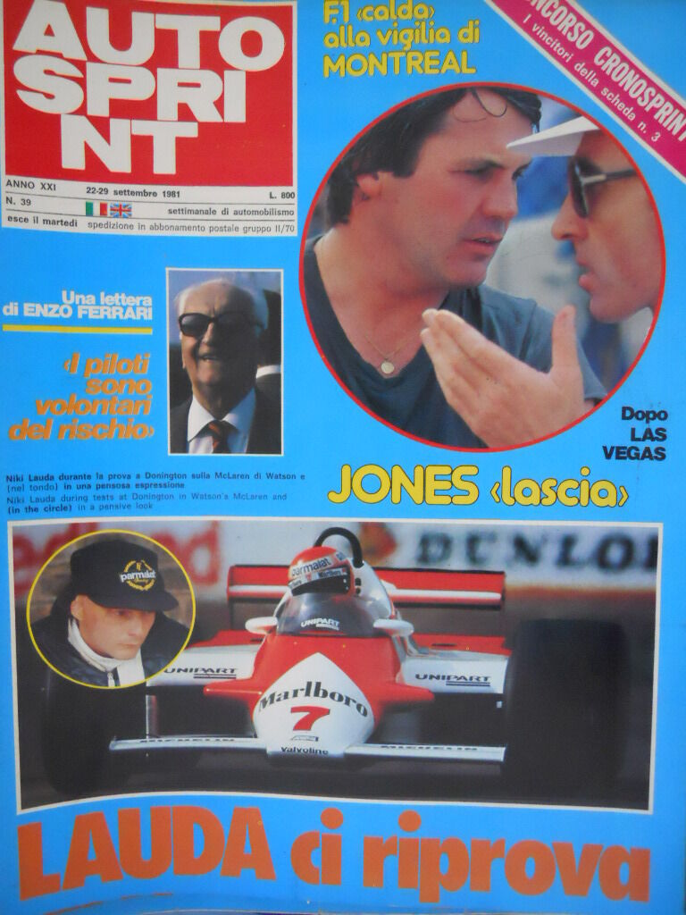 Autosprint 39 1981 Lettera di Enzo Ferrari. Speciale Piquet- foto poster sc.5
