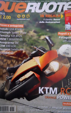 Dueruote 36 2008 Sukuzi GSX-R 600, BMW F 800/650 GS, Piaggio X7, Husqvarna SM