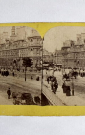 Stereo Vue Cartolina 1872 Sommer & Behles Hotel De Ville Paris - RARE -41