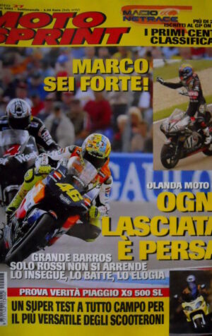 Motosprint 27 2002 MotoGP Olanda grande Barros, Rossi non si arrende. Piaggio X9