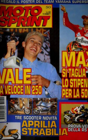 Motosprint 50 1997 Poster Team Yamaha SuperSport. Prova RS 250. Rossi veloce 250