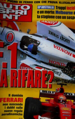 Autosprint 10 2001 GP Australia: troppi incidenti e un morto. Dominio Ferrari