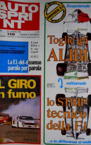 Autosprint 45 1980 Lancia di Patrese - Alen è in testa al giro. Alfa 179 C SC.53