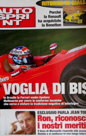 Autosprint 12 2000 Perchè la Renault acquista la Benetton. Jean Todt SC.56