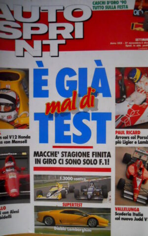 Autosprint 48 1990 Ricard: Arrows col Porsche. McLaren col V12 Honda.Alesi SC.54