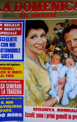 Domenica del Corriere 15/16 1982 Primi gemelli in provetta. Minacce al papa C49