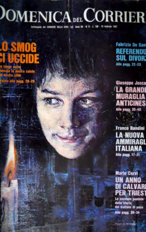 Domenica del Corriere 8 1967 Referendum divorzio. La muraglia anticinese  C49