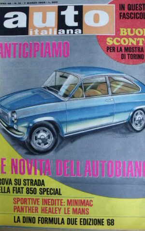 Auto Italiana n°10 1968 -Test Fiat 850 Special - Sportive Minimac Phanter [Sc.7]