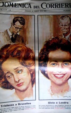 Domenica del Corriere 39 1963 Elisabetta II diventerà madre. Regina Fabiola  C50