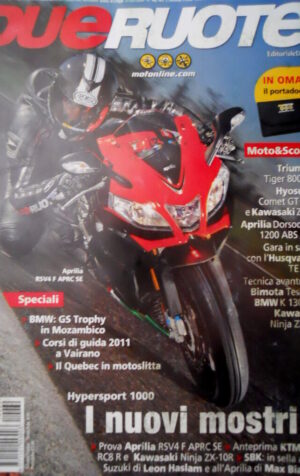 Dueruote 69 2011 Aprilia RSV4 F APRC SE. Anteprima KTM 1190, Kawasaki ZX  [Q73]
