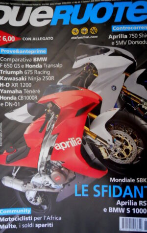 Dueruote 38 2008 Mondiale SBK '09 Aprilia RSV 4 e BMW 1000R. Aprilia 750 [Q76]