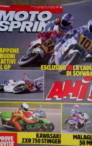 Motosprint 14 1990 Caduta di Schwantz. Prove Malaguti 50 MRX, Kawasaki [Q77]