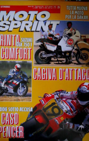 Motosprint 25 1989 Nuova moto per la Dakar. Spencer sotto accusa. Cagiva [Q77]
