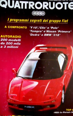 Quattroruote 427 1991 Top Car: NSX la Ferrari Honda. Confronto Y10, Clio [Q83]
