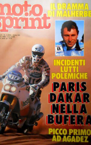 Motosprint 2 1988 PArigi Dakar nella bufera: dramma di Malherbe. Agadez [Q83]