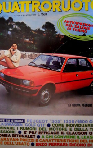 Quattroruote 268 1978 Nuova Peugeot 305. VW Golf GTI. Anticipazioni Torino [Q86]