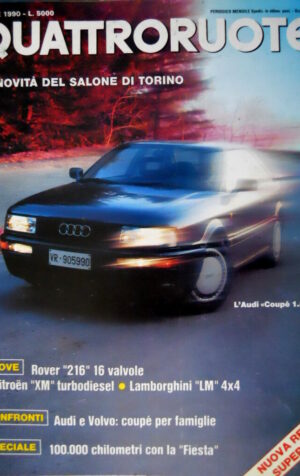 Quattroruote 414 1990 Nuova Renault supera la 5. Audi Coupé 1.8. Rover 216 [Q87]