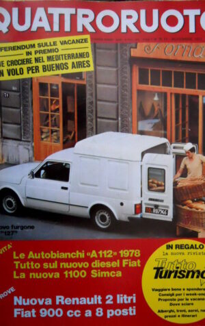 Quattroruote 263 1977 Nuovo Furgone Fiat 127. A112 '78, nuova 1100 Simca [Q94]
