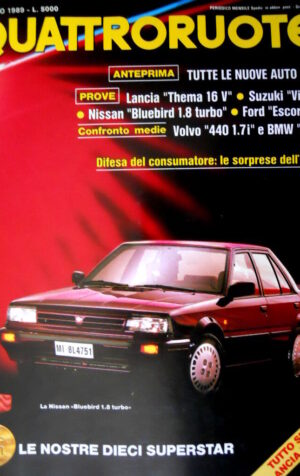 Quattroruote 399 1989 Tutto sulla Lancia Dedra. Nissan Bluebird 1.8 turbo [Q90]
