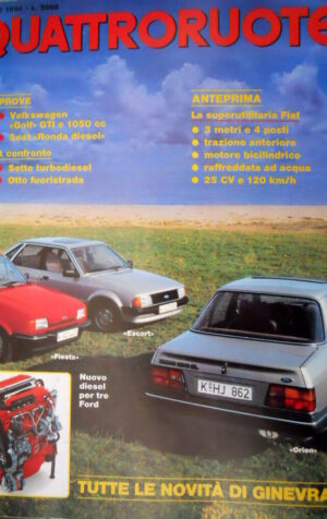 Quattroruote 341 1984 Nuove Ford Fiesta, Orion, ed Escort. VW Golf GTI [Q100]