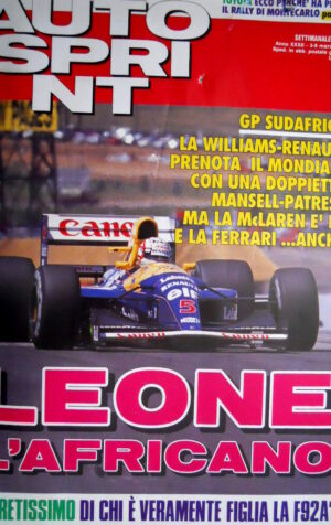 Autosprint 10 1992 Wlliams- Renault prenota il mondiale. Nuova McLAren F.1 Q104]