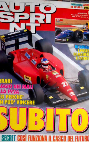 Autosprint 12 1992 Ferrari: viaggio nei mali della F92A. Parla De Cesaris [Q104]