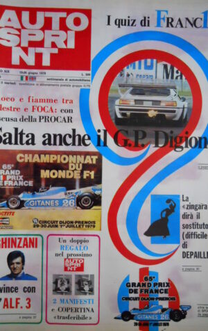 Autosprint 25 1979 Ghinzani rivince con l'ALf 3. Saab Sprint. Prost a Monza Q105