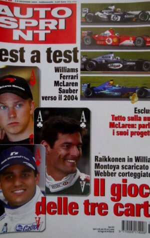 Autosprint 48 2003 Raikkonen in Williams, Montoya scaricato. Test Ferrari [Q104]