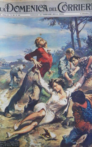 Domenica Del Corriere n°36 1959 Arturo Testa Giovanna Ralli - I Treni [D23]