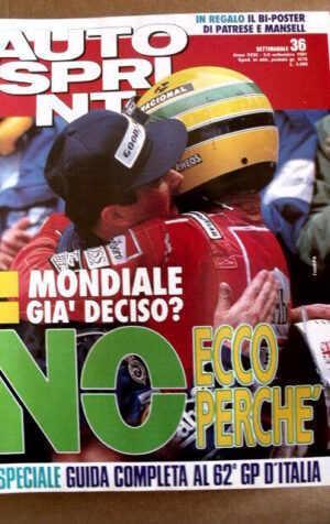 AUTOSPRINT n°36 1991 con Maxi Poster Nigel Mansell Riccardo Patrese   [P54]