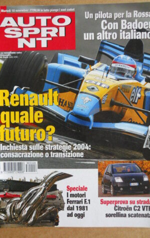 AUTOSPRINT n°46 2003  I motori Ferrari F1 dal 1981 ad ogg - Citroen C2 VTR [P68]