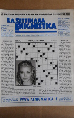 Settimana Enigmistica n°3619 del 04-08-2001 - Vittoria Belvedere  [D52]