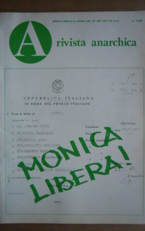 Rivista Anarchica n°2 1982  Monica Giorgi Libera  [C89]