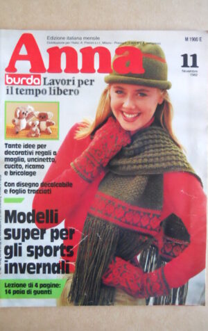 ANNA Burda n°11 1982 con cartamodelli  [C59]