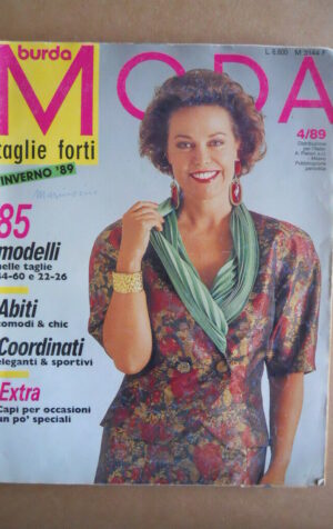 BURDA MODA Taglie forti n°4 1989 Inverno con carta modelli  [C59]