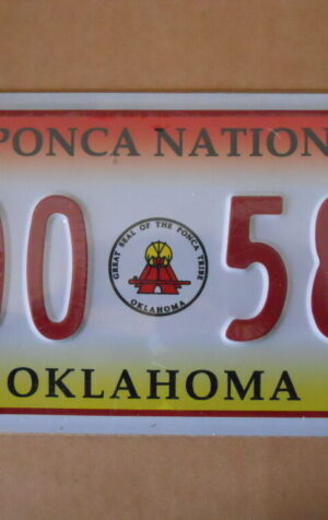 Targa Americana OKLAHOMA 000-589 PONCA NATION USA 31x16 cm -Più basso di EBAY