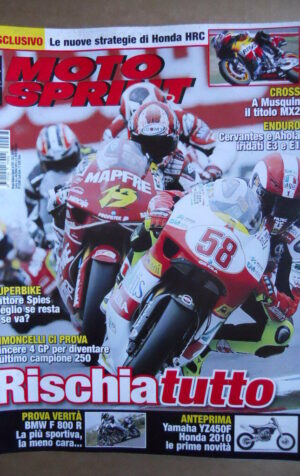 MOTOSPRINT n°37  2009 [Q76]  Test BMW F 800 R Yamaha YZ450F