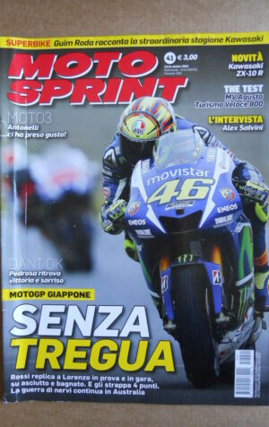 MOTOSPRINT n°41  2015 [Q78]  Test KAWASAKI ZX-10R MV AGUSTA TURISMO VELOCE 800