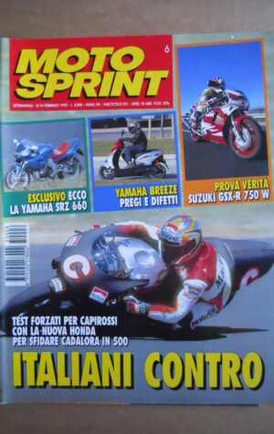 MOTOSPRINT n°6  1995 [Q78]  Test SUZUKI GSX-R 750 W YAMAHA SRZ 660