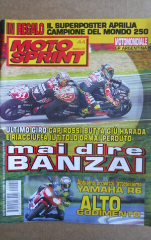 MOTOSPRINT n°44  1998   [Q79A] CON SUPER POSTER LORIS CAPIROSSI