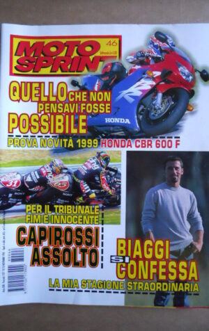MOTOSPRINT n°46  1998   [Q79B]  Test NOVITA' 1999 HONDA CBR 600 F