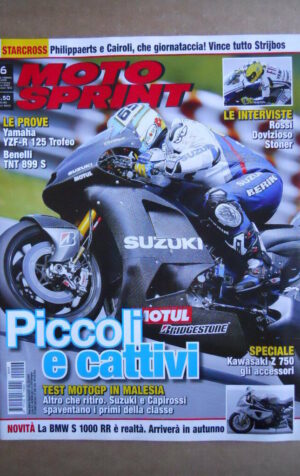 MOTOSPRINT n°6  2009 [Q79]  Test YAMAHA YZF-R 125 TROFEO BENELLI TNT 899 S