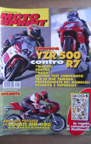 MOTOSPRINT n°1  2001       [Q23]  TEST DUCATI MH 900 EVOLUZIONE