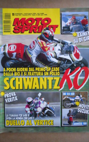 MOTOSPRINT n°11  1994       [Q19] TEST YAMAHA FZR 600 R HONDA CBR 600 F
