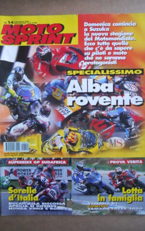 MOTOSPRINT n°14  2001       [Q23]  TEST YAMAHA R1 CONTRO YAMAHA FAZER 1000