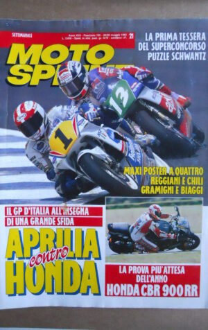 MOTOSPRINT n°21  1992     [Q21] MAXI POSTER REGGIANI CHILI GRAMIGNI BIAGGI