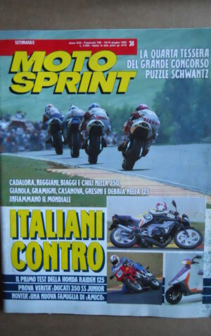 MOTOSPRINT n°24  1992     [Q21]  TEST HONDA RAIDEN 125 DUCATI 350 SS JUNIOR