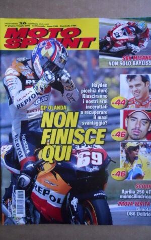 MOTOSPRINT n°26  2006     [Q30] APRILIA 250 4T  TEST VERITA' BIMOTA DB6 DELIRIO