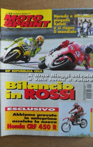 MOTOSPRINT n°35  2001       [Q23]  TEST HONDA CRF 450 R