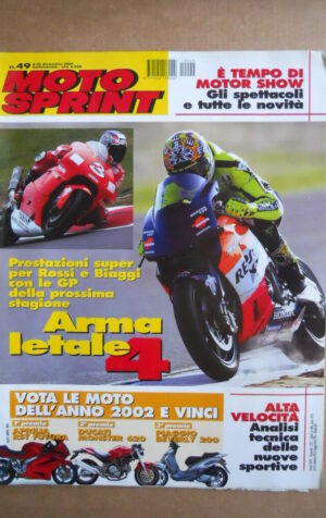 MOTOSPRINT n°49  2001    [Q22] SUPERBIKE TEST APRILIA RSV MILLE